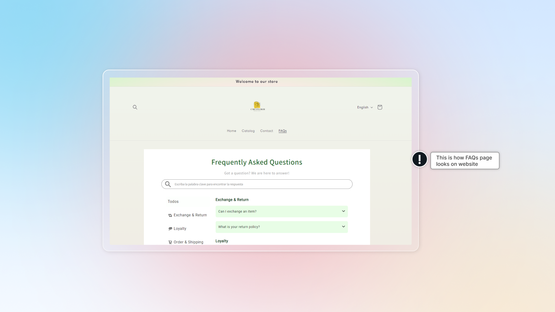 how to turn on FAQ page chatbox in chatty