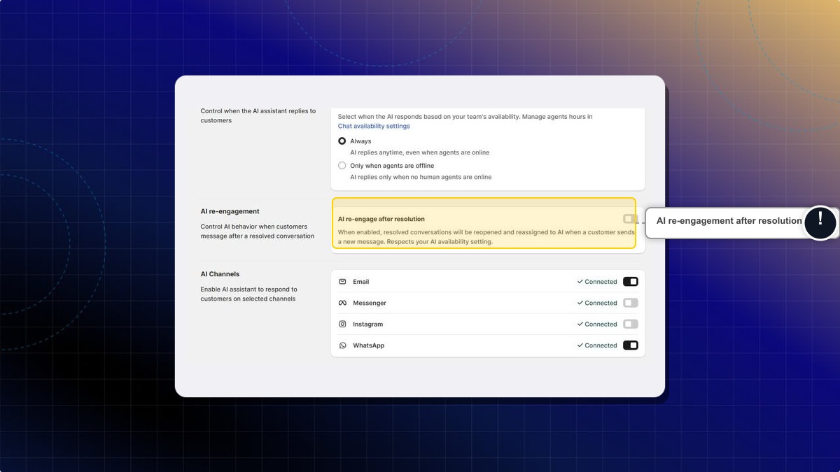AI re-engagement setting