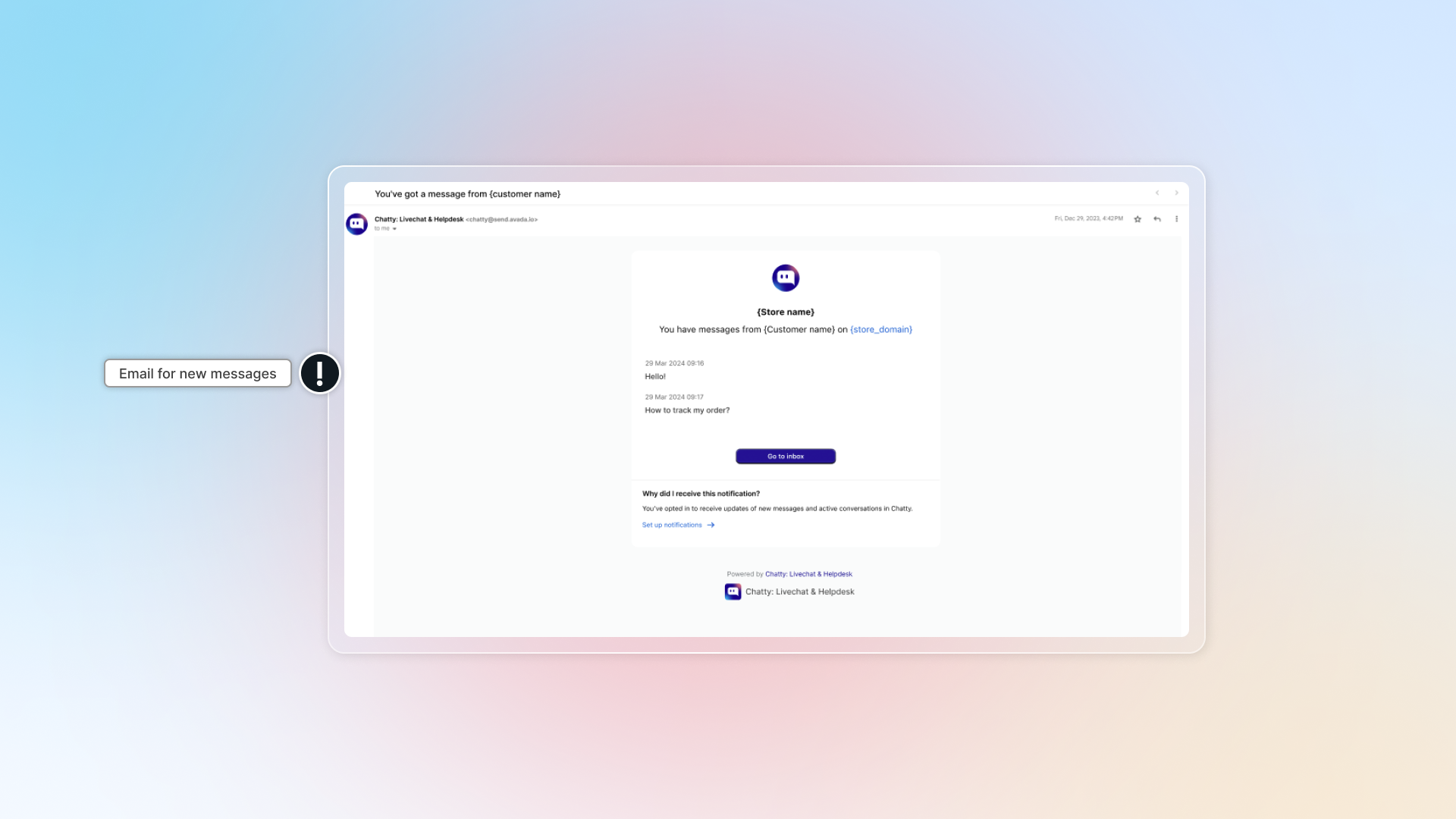 email of new message